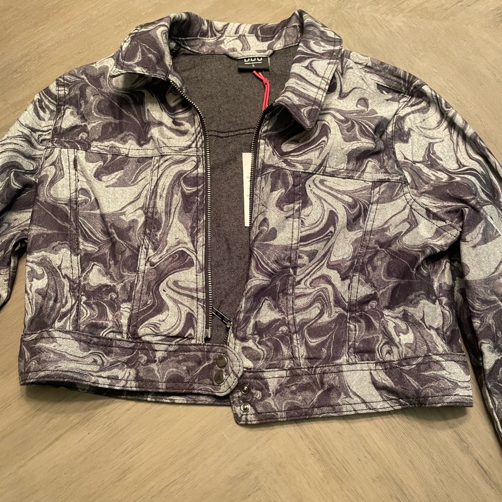 BRAND NEW BDG URBAN OUTFITTERS DENIM MARBLE PRINT JACKET SIZE L
